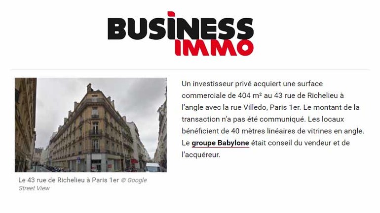 Business immo richelieu